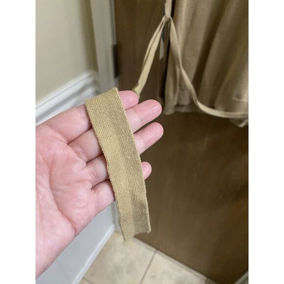 Vintage Van Heusen Tan Button Up Cardigan Waist Tie Gray/White/Brown Argyle Sz L - Picture 13 of 16